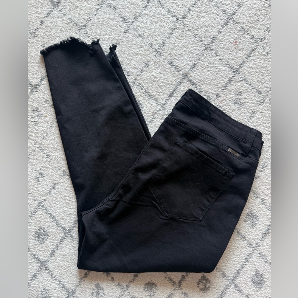 KanCan Black Skinny Jeans with Frayed Hem Size 2XL
